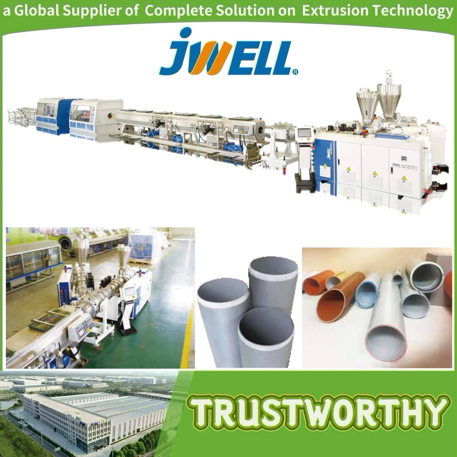 Three Layer Plastic PVC Solid Wall Pipe Co-Extrusion Production Line Jwell Global Supplier Supply Hi