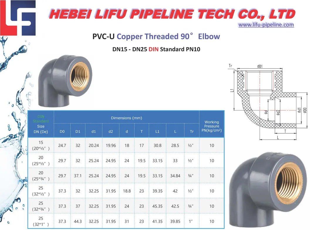 High-Quality 1.0MPa Plastic 45 Degree Elbow Fitting PVC Pipe Fitting with UPVC Pressure DIN Standard for Water Supply
