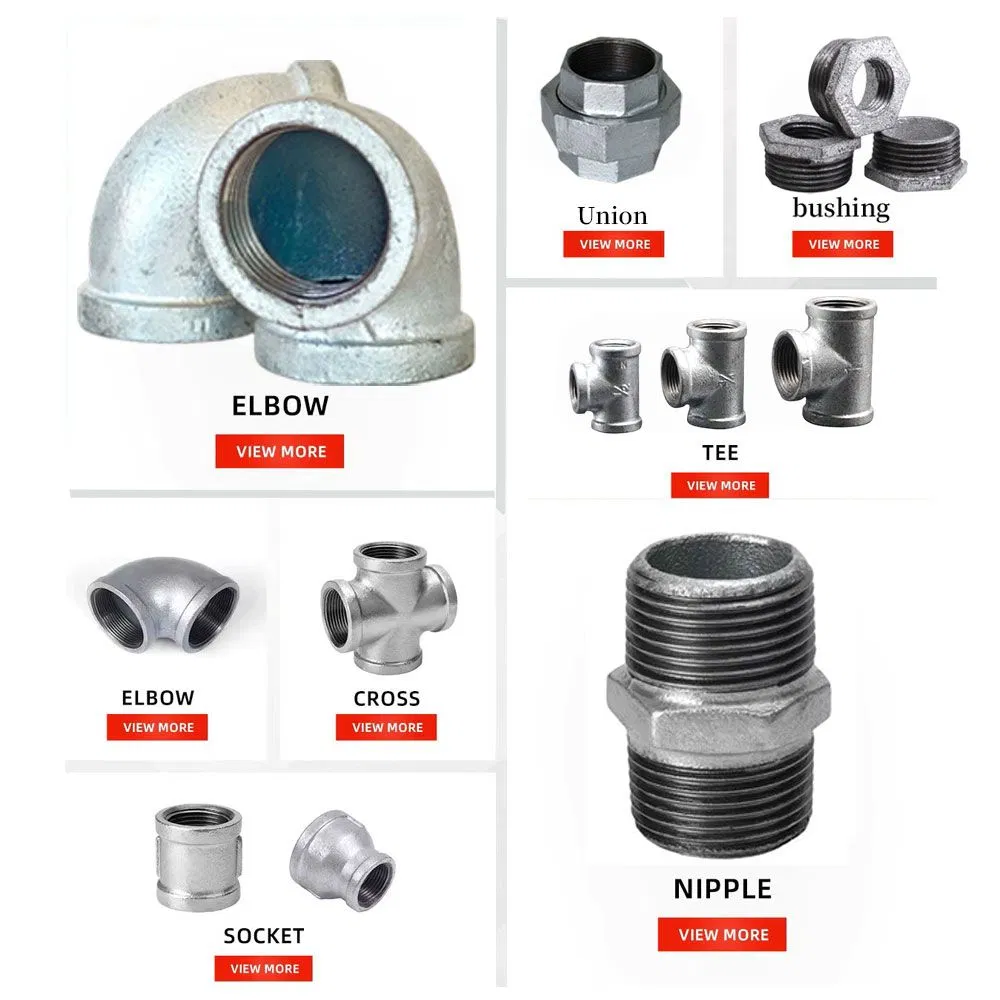 High Quality Galvanized Equal Tee Malleable Iron Pipe Fittings