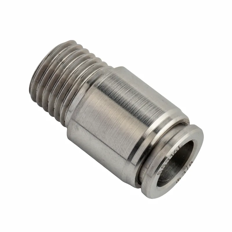 Good Quality Pneumatic Parts Stainless Steel Male Straight Threaded Air Tube Pneumatic Fittings