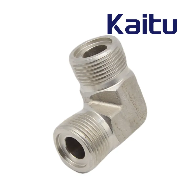 90 Degree Metric Male O-Ring to Compression Tube Fitting - Stainless Steel Construction for Pneumati