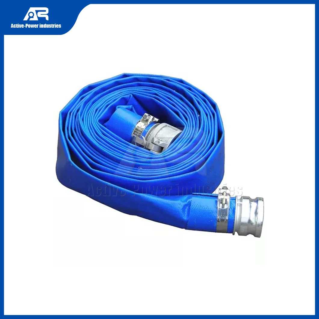 Active-Power Industries PVC High Pressure Hose Distributor China PP Blue 4inch Irrigation PVC Lay Flat Water Discharge Hose Pipe with Camlock Coupling Assembly