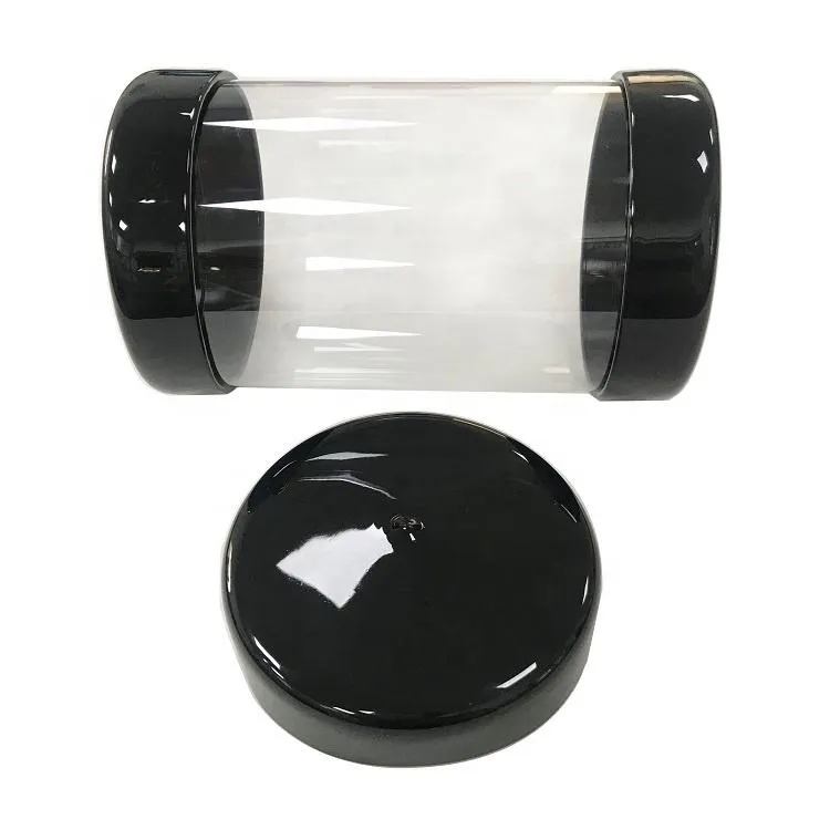PC Transparent Custom Plastic Packing Pipe with PVC End Cover/Cap