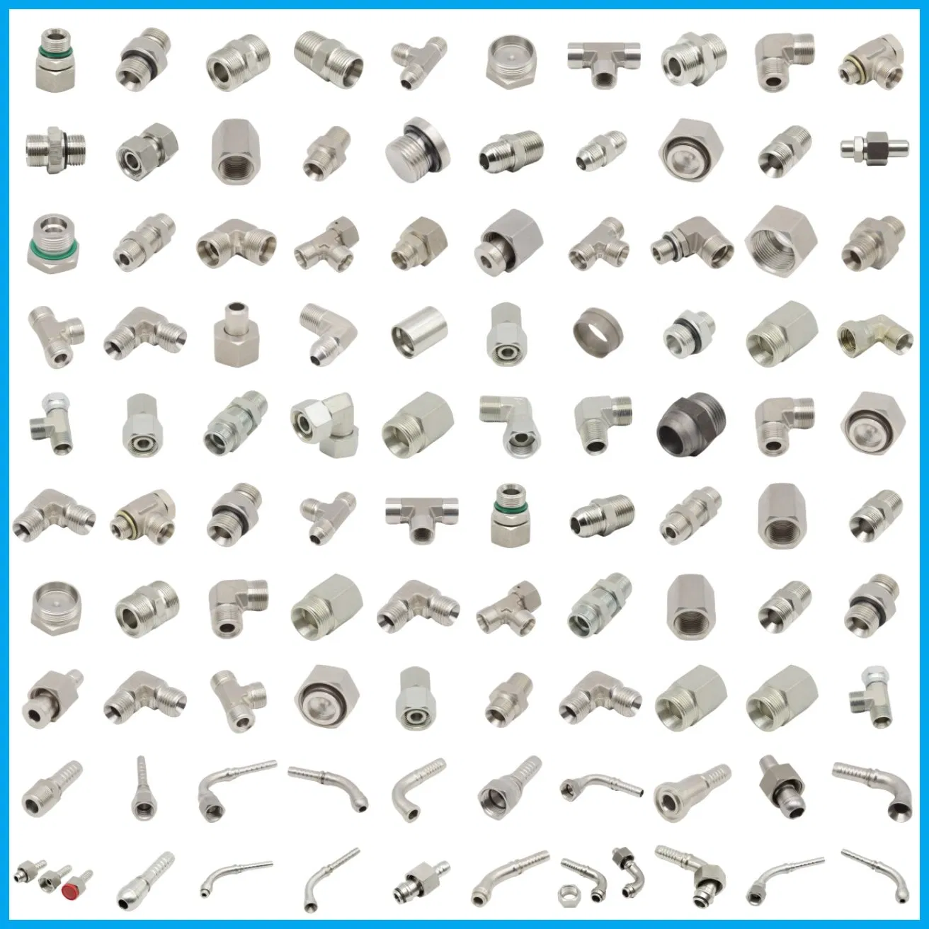 Stainless Steel Metric Jic Bsp Orfs SAE BSPT Thread Male Female Hydraulic Hose Pipe Connector Fittin