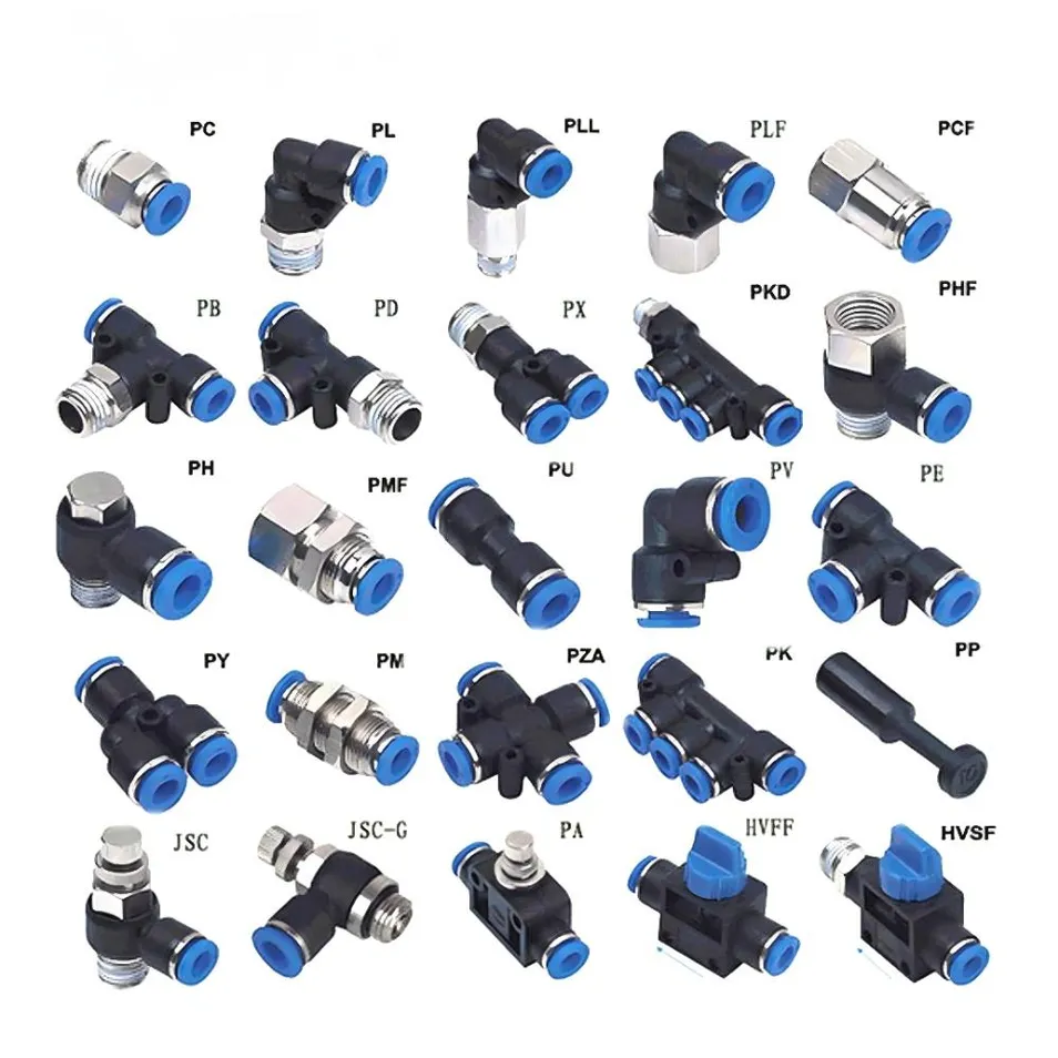 Male Thread Copper Air Pneumatic Right-Angle Threaded Joint Brass Nickel Plating on High Quality Plastic Quick Connect Fitting