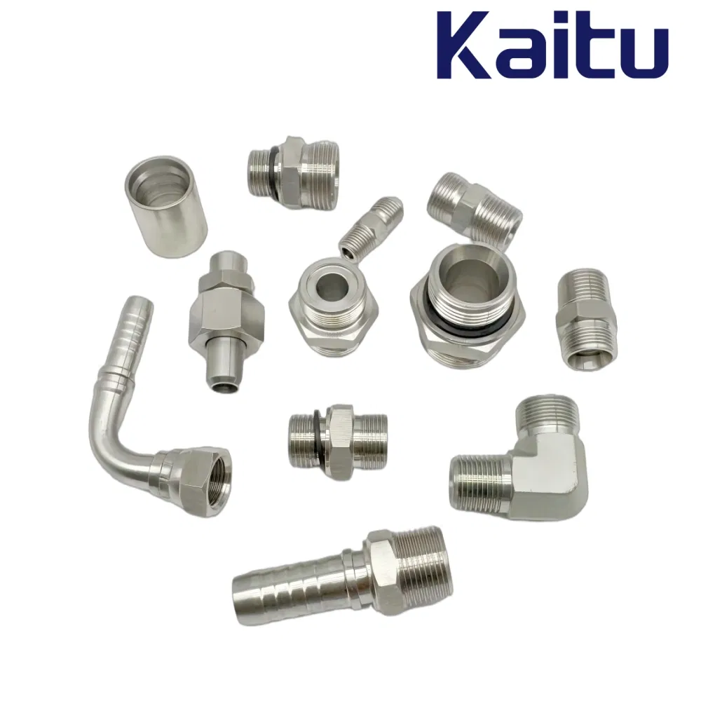 Hydraulic Braided Hose Tube Assembly Fitting Reusable Stainless Steel Swaged Adapter NPT Jic SAE Bsp