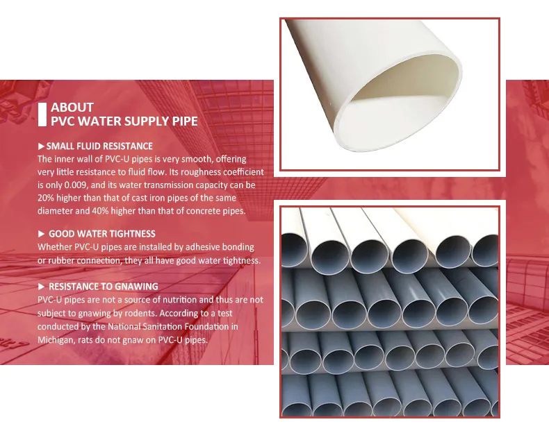 PVC Plastic Pipe DN20 DN25 DN32 UPVC Pipe Fitting Elbow Tee for Home Plumbing System