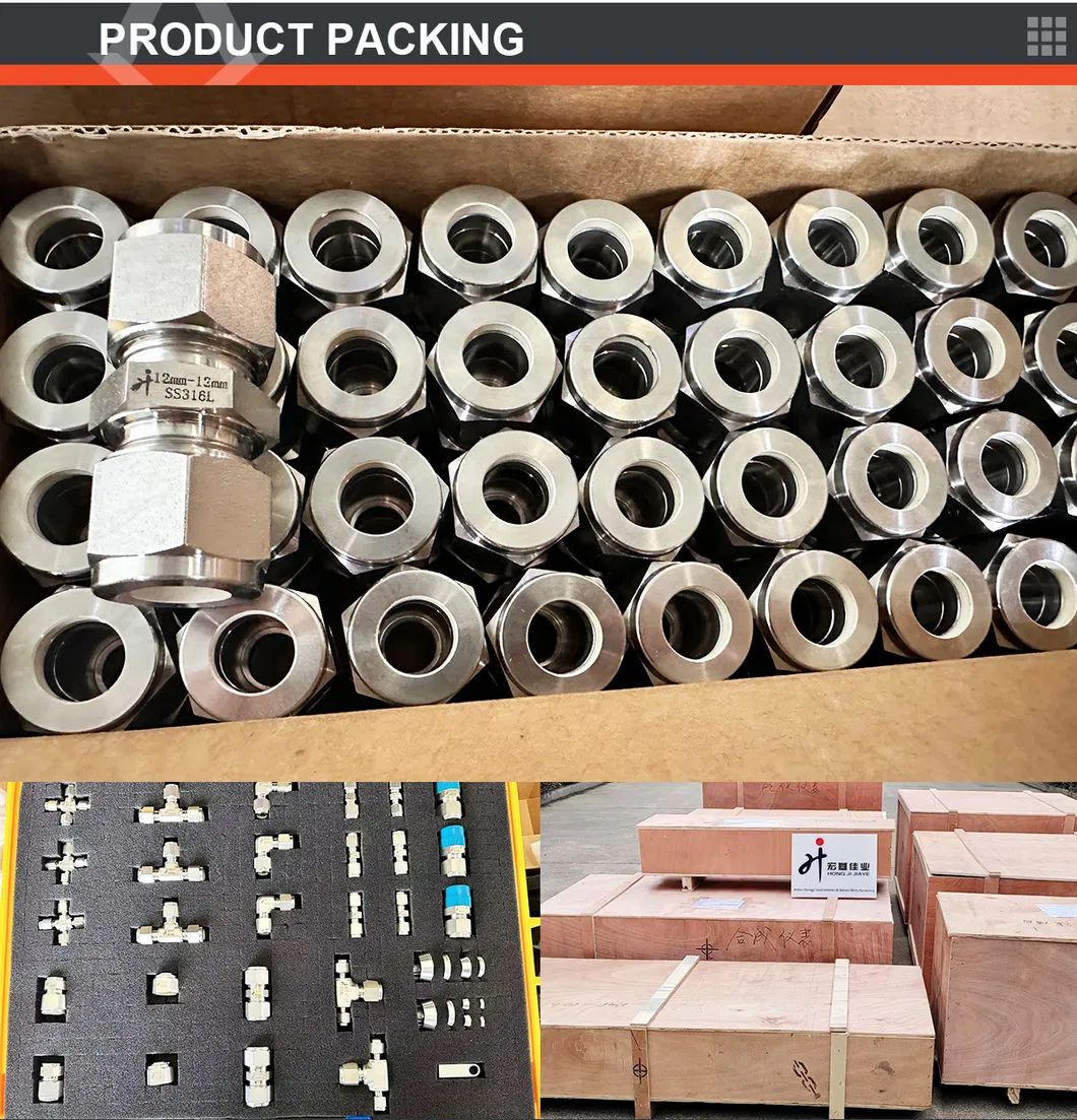 NPT/Bsp Male Connector Tube Fitting Stainless Steel Double Ferrule Compression Straight Connector