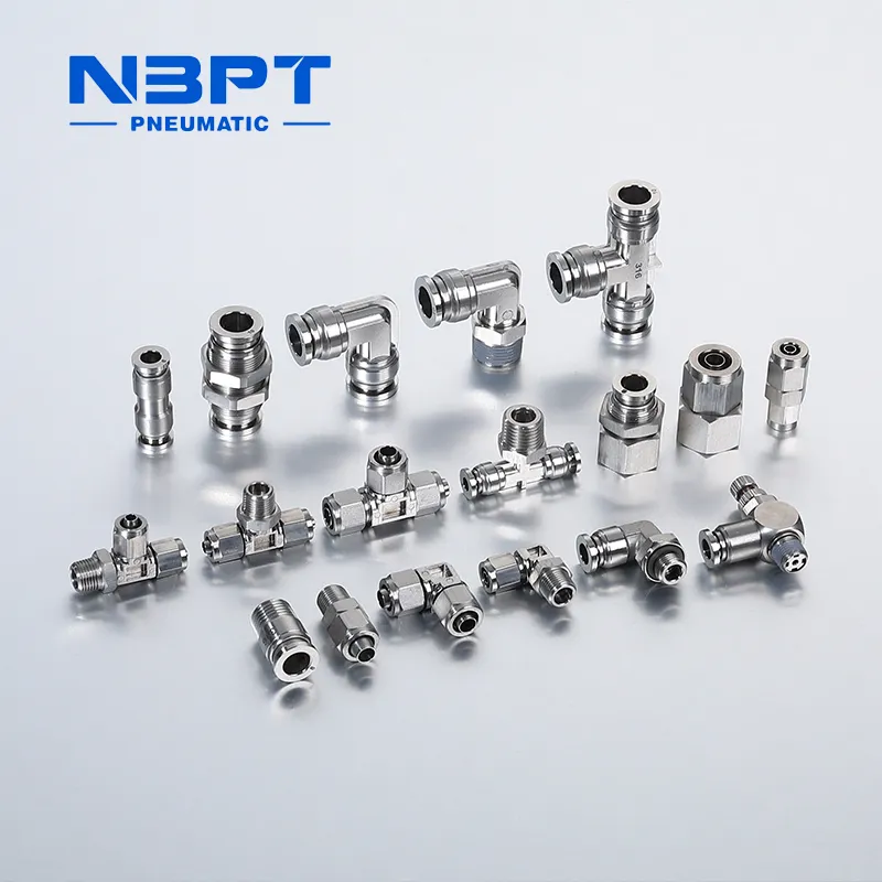 316L Stainless Steel Ssc-R Straight Connector with One-Touch Quick Connect Fitting for Pneumatic Fit