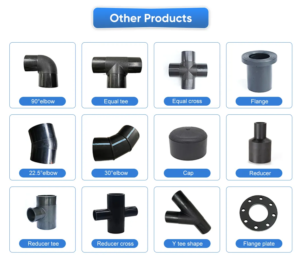 High Quality HDPE Plastic Pipe Flange Butt Fusion Fittings for Water Supply DIN Standard SDR11 SDR13.6 and SDR17