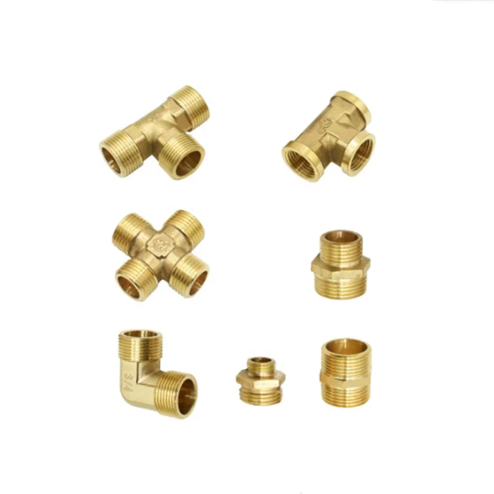 Brass Male Female Thread Copper Plumbing System Sanitary Elbow Pipe Bush Reducer Cross Tee Nipple Fi