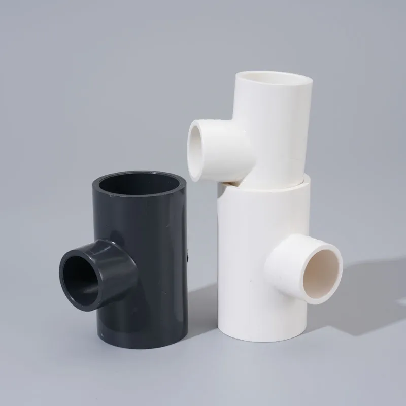 DIN Standard UPVC Plastic White/Grey Color Reducing Tee with ISO Certificate for Water Supply System