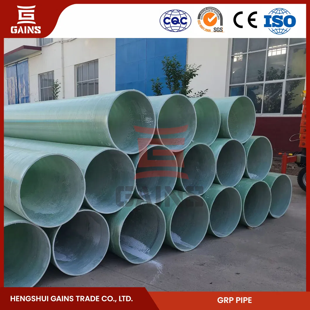 Gains GRP Pipe 450 mm Price Wholesaler PVC FRP Sewerage Pipe China FRP Chemical Pipe