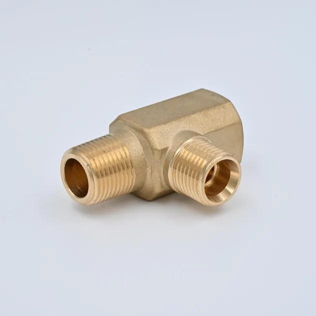 Metric NPT Thread Brass Fitting Female Tee Brass Pipe Fitting