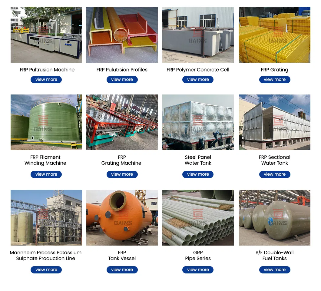 Gains Fiberglass Pipe Manufacturing PVC FRP Sewerage Pipe China Tube Mortar