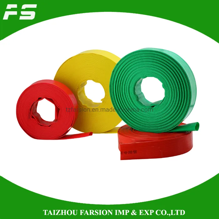 Red Soft Plastic & Nitrile Korea Type PVC Farm Agriculture Irrigation Lay Flat Water Discharge H