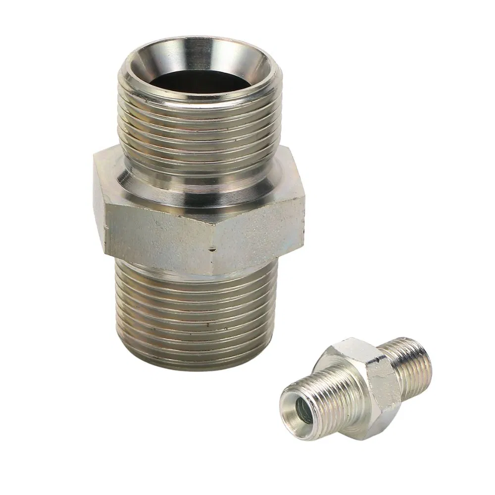 Male Bsp/ BSPT Stainless Steel/ Carbon Steel Straight Hydraulic Hose Fitting Connector Nipple 1bt