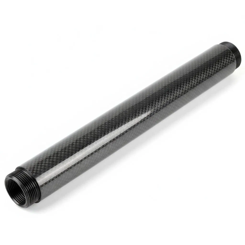 Twill Glossy T800 Threaded Carbon Fiber Tube 2m for Marine Use