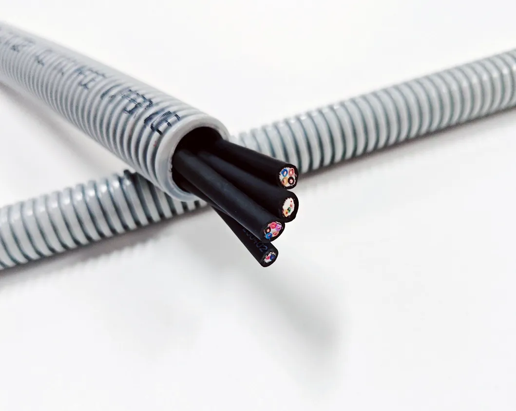 1/2" - 3/4" UL PVC Corrugated Conduit Pipe Electrical Flexible PVC Pipes Fireproof UV Resistant Grey Plastic Electric Tube Pipe