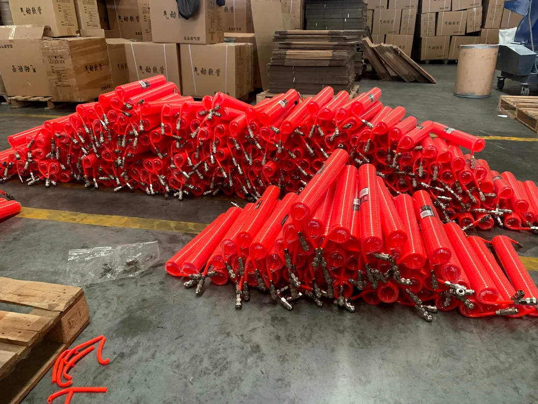 Heavy-Duty PU Spiral Air Hose - High Pressure Coiled Tubing for Pneumatic Tools
