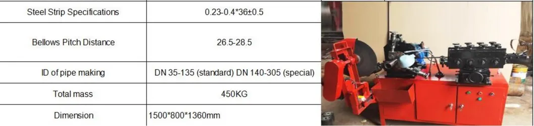 Automatic DN50 DN100 Corrugated Metal Prestressed Hoses Prestressed Metal Bellows Forming Machine