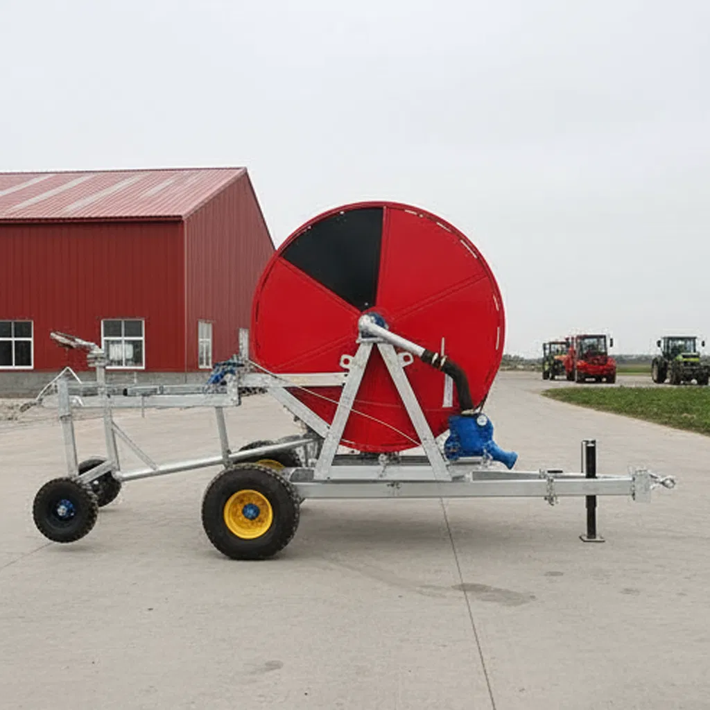 Traveling Agricultural Irrigation System 150m 200m 300m 450m 500m Customizable PE Pipe Reel Sprinkle