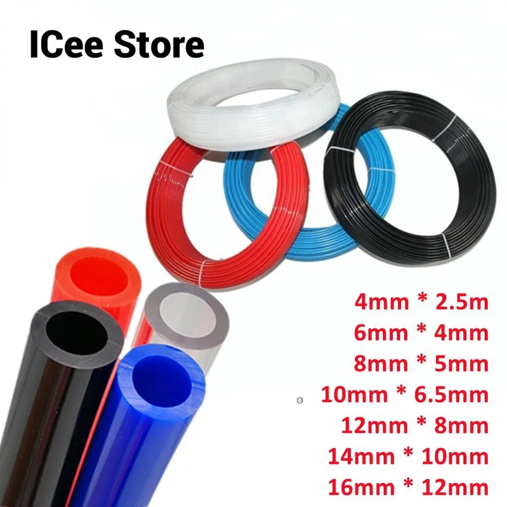 PU PE PA Spiral Pneumatic Tubing 6.5mm X 10mm Coiled Tube for Air Gun and Automation Tools