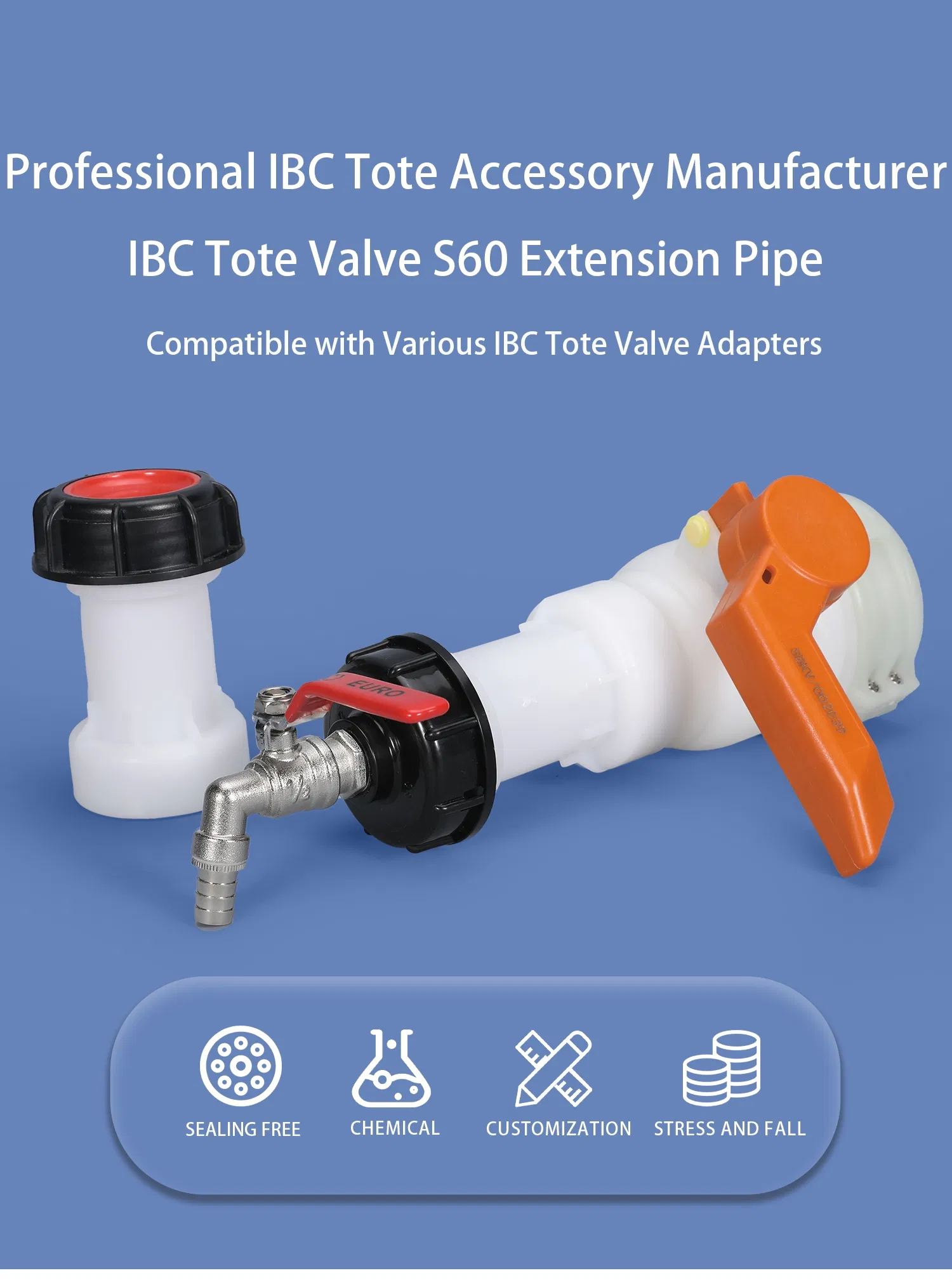 Customizable Round Plastic Extension Pipe with IBC Tote Valve Cap Options