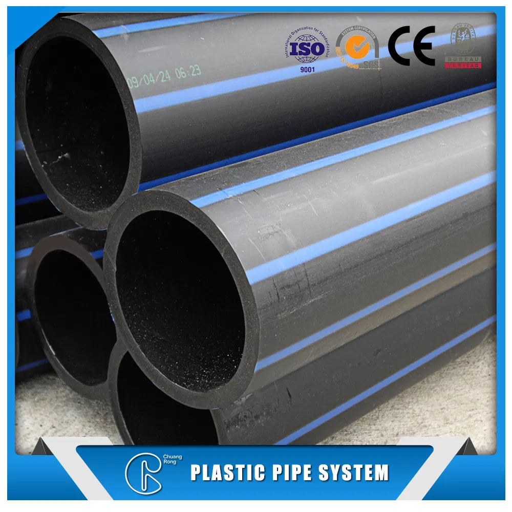 100% PE100 HDPE Polyethylene Pipes for Water Supply From 20mm to 1600mm