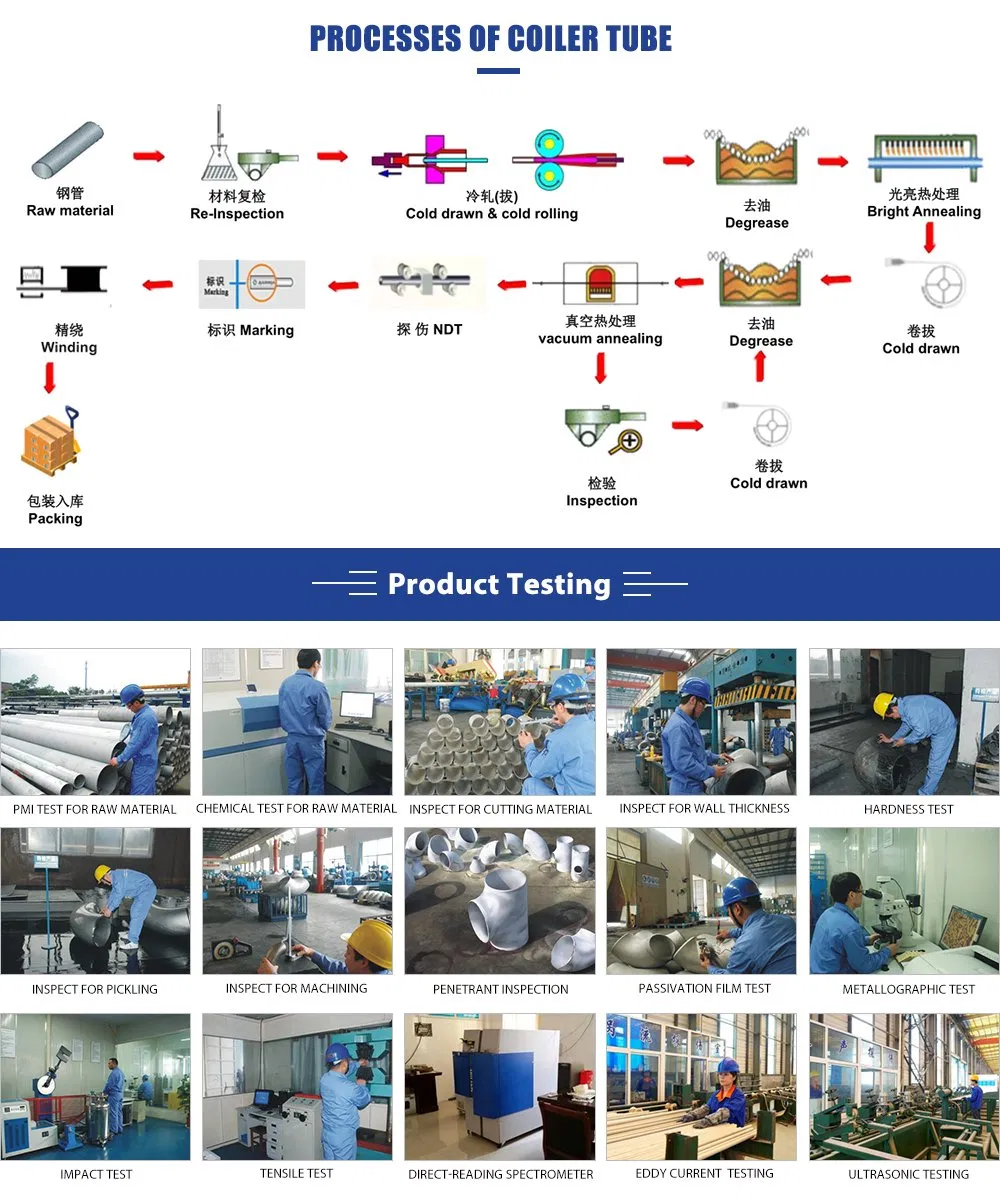 Coil Tubing Coiled Tubing for Fluid Industry Stainless Steel Tube Weld Coiled Tubing