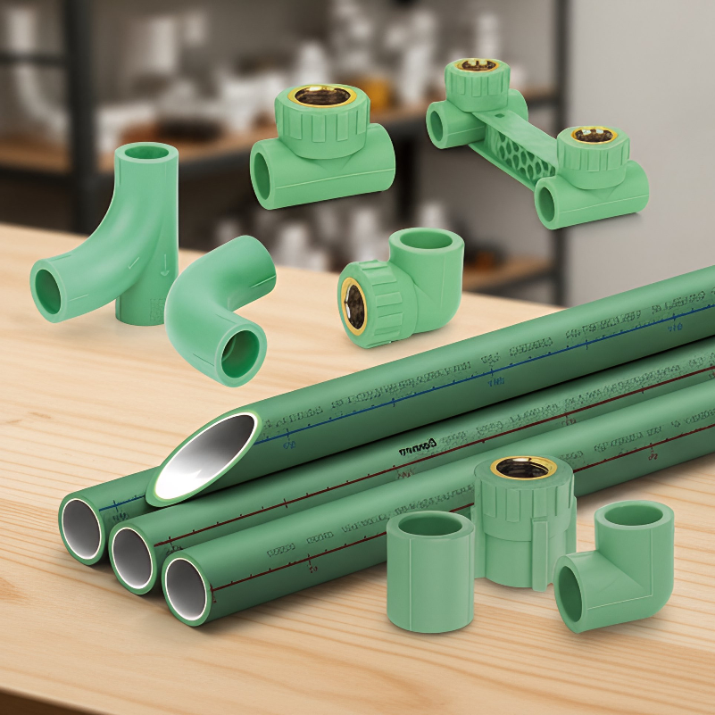 Menred Plumbing System Polypropylene Pipes with Meter Scale 3 Layers Max Support Use of 50 Years