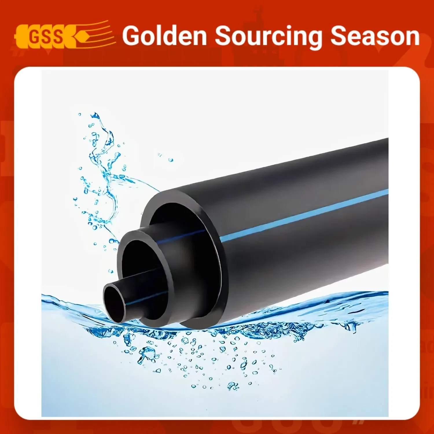 High Pressure Tube Irrigation Pipe 20-1600mm Water Supply HDPE Pipe High Quality 12 Inch Pipe Fittin