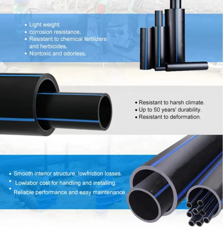 Plastic Tubes PE100 Irrigation Drainage Dredging Water Pipe Price 110mm 160mm HDPE Pipe for Water Supply