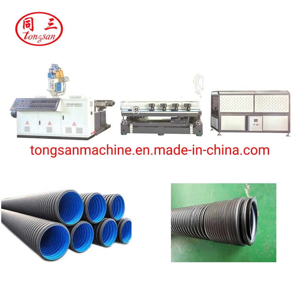 110 mm-315 mm HDPE Double Wall Corrugated Dwc Pipe Extruder Making Machine