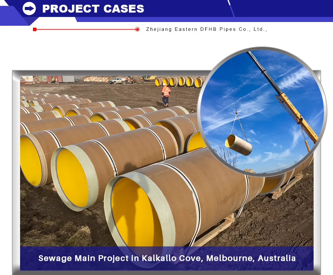 Good Settlement Resistance Cc GRP Pipe for Thermal Power Circulating Water