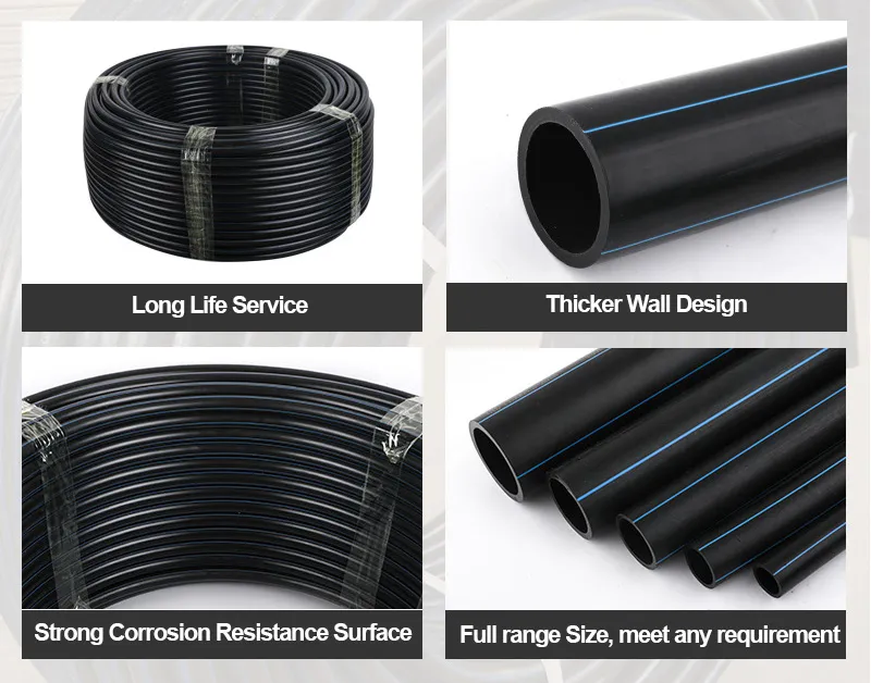 Black High Density Polyethylene HDPE Pipe Water Tubing of Plumbing Materials