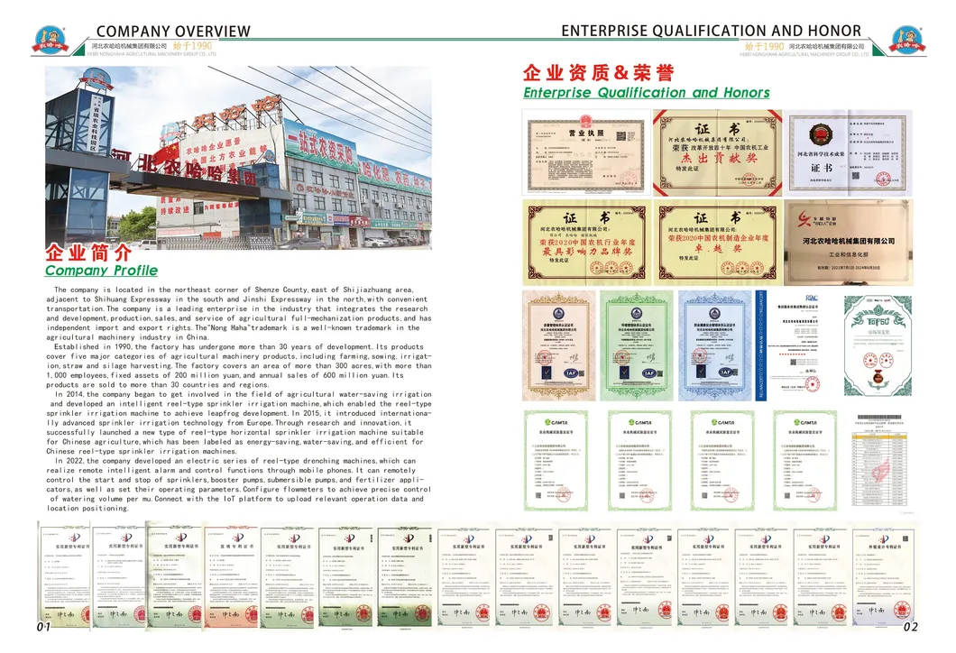 Mobile Hose Reel Irrigation System with Customizable PE Pipe Sizes