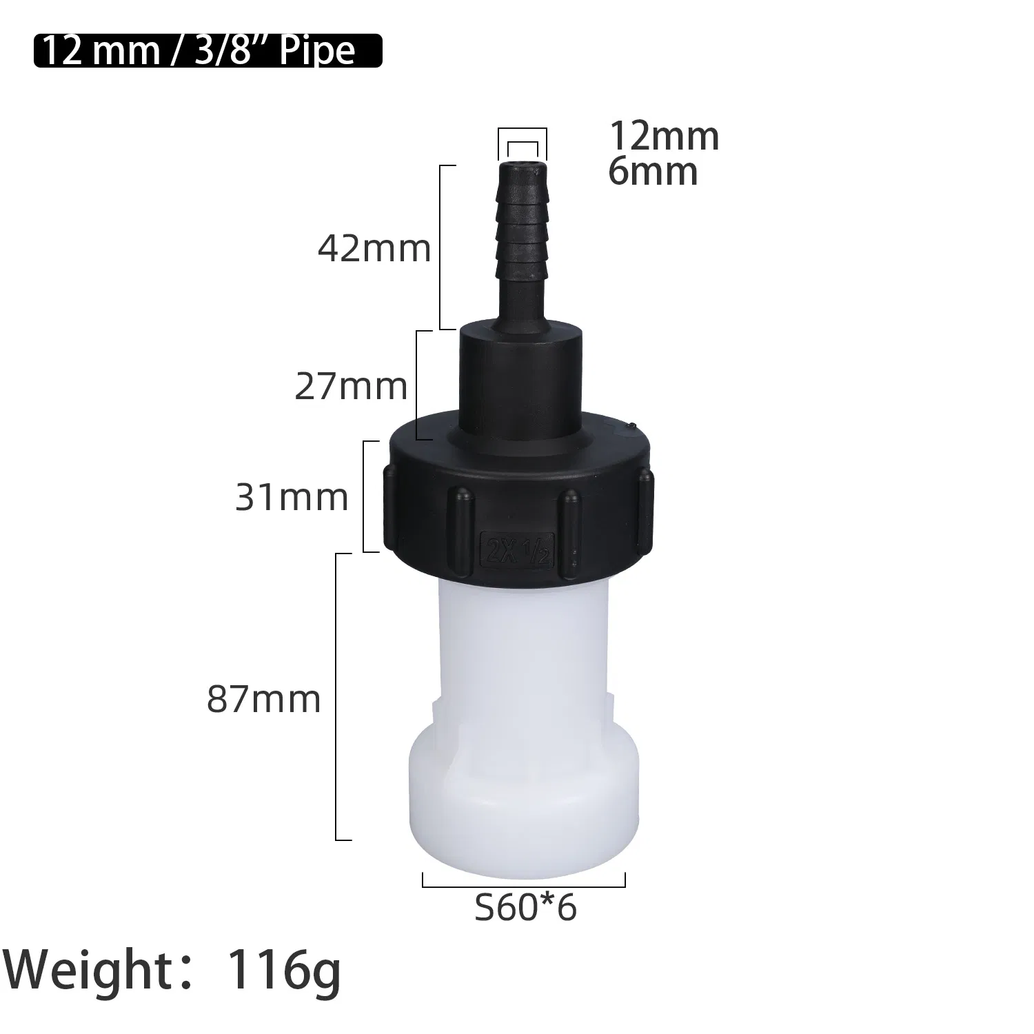 Durable Plastic Extension Pipe with IBC Tote Valve Cap for Agriculture