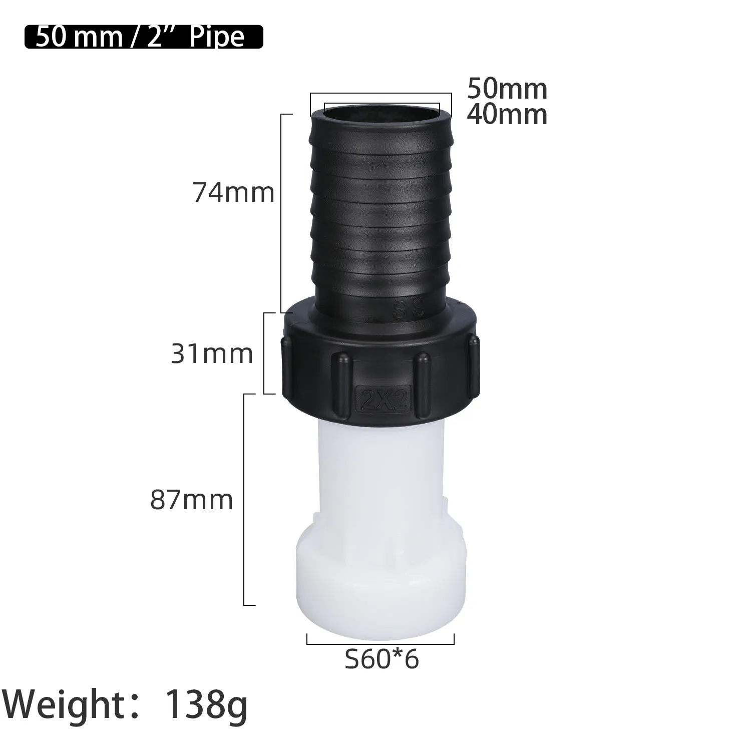 Customizable Round Plastic Extension Pipe with IBC Tote Valve Cap Options