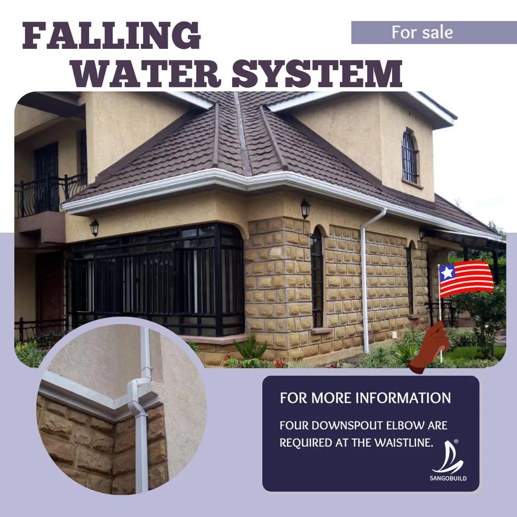 Sangobuild Building Material Wash Basin China Factory Drain Pipe Rain Gutter Great Plastic Gutter System