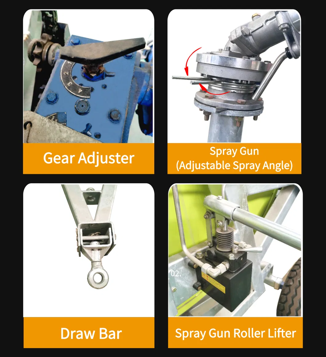 Agricultural Irrigation System Electric Drive Water Turbine Sprinkler Reel Sprinkler Cannon Sprinkler with High Pressure PE Water Flow Pipe