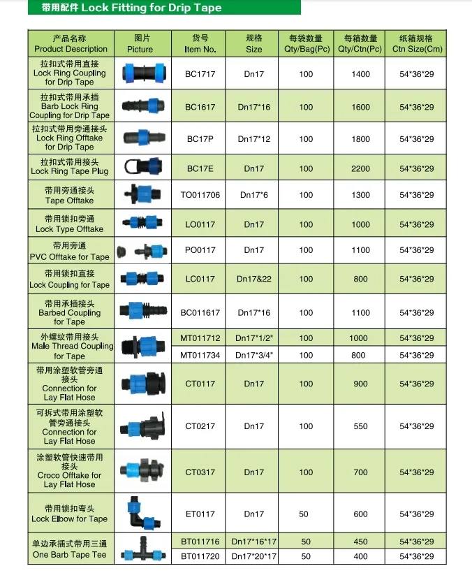Drip Fittings Irrigation System Pipe Fitting for Tape Fitting Connectors Valve
