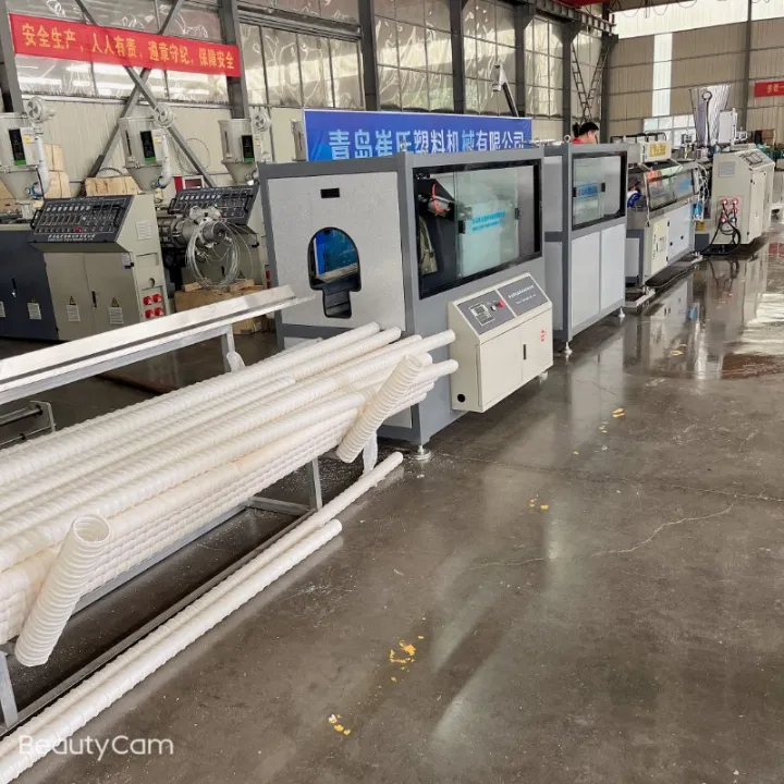 HDPE Plastic Reinforced Polyethylene PE Spiral Corrugated Pipe Extrusion Machine
