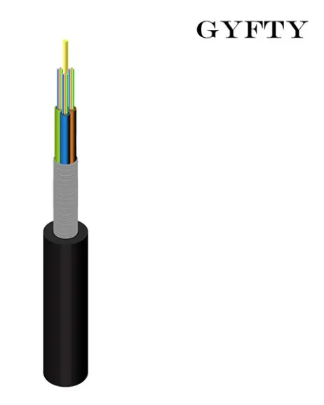 Armored Underground Duct G652D/G657A Buried Round GYFTY PBT Tube PE Sheath Fiber Optic Cable