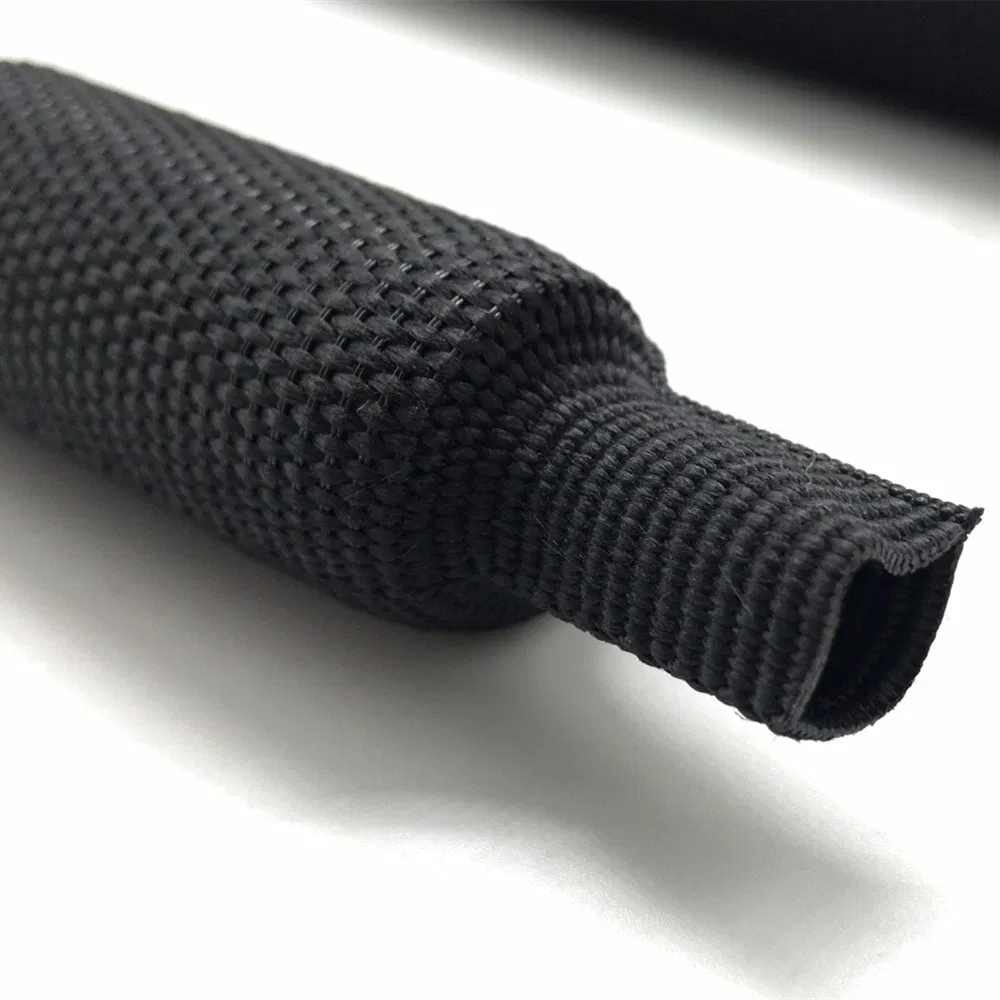 Industrial Black Abrasion Protective Braided Woven Polyolefin Chafe Resistant Polyester Yarns 2: 1 R