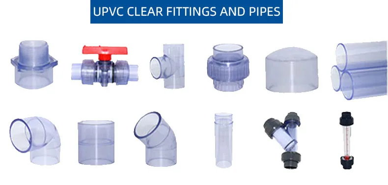 1/2 UPVC Pipe for Potable Water and Tube PVC Transparent Rigid Tee Fittings