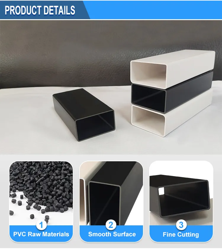 Any Size Diameter Plastic Rectangular Tubes PVC Tube Square PVC Pipe