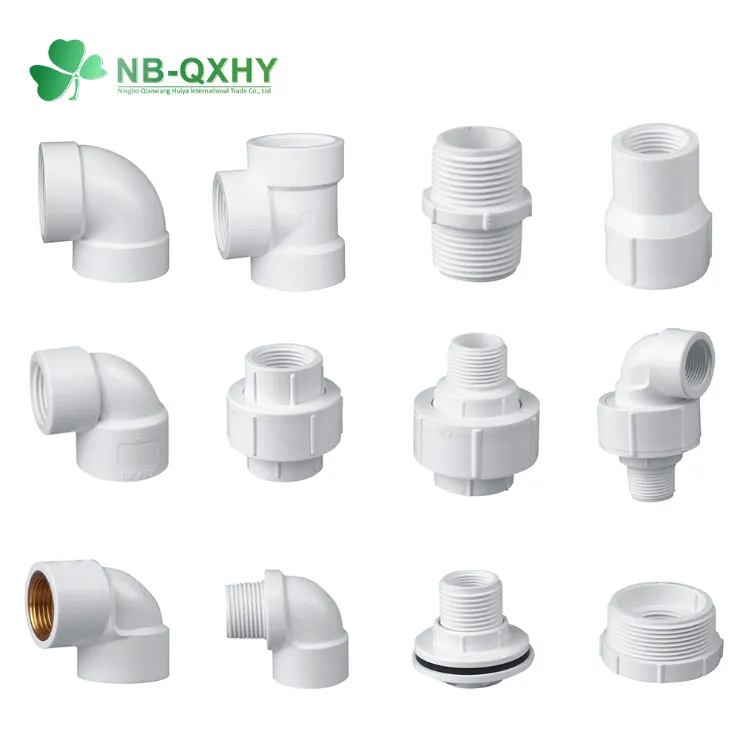 Wholesale Pipe Fittings 1/2"- 4" Inch PVC Plastic Elbow UPVC BS Thread Fittings