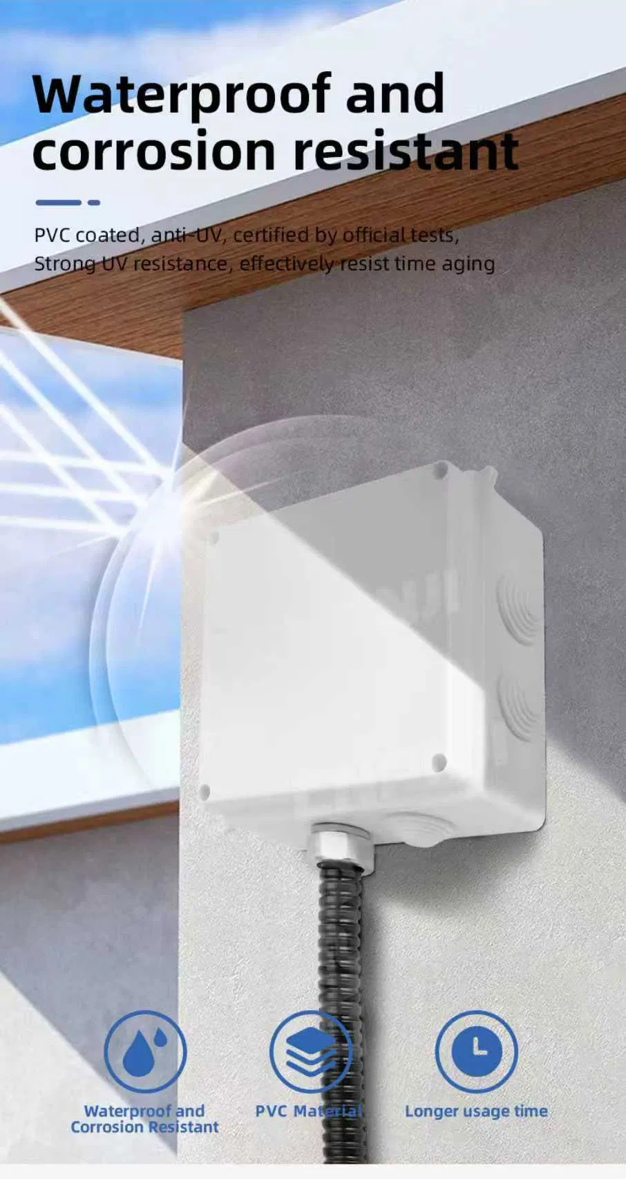 PVC Cover Double Locked Liquid Tight Electrical SS304 Flexible Corrugated Metallic Conduit Tubing Pipe 1/2 3/4