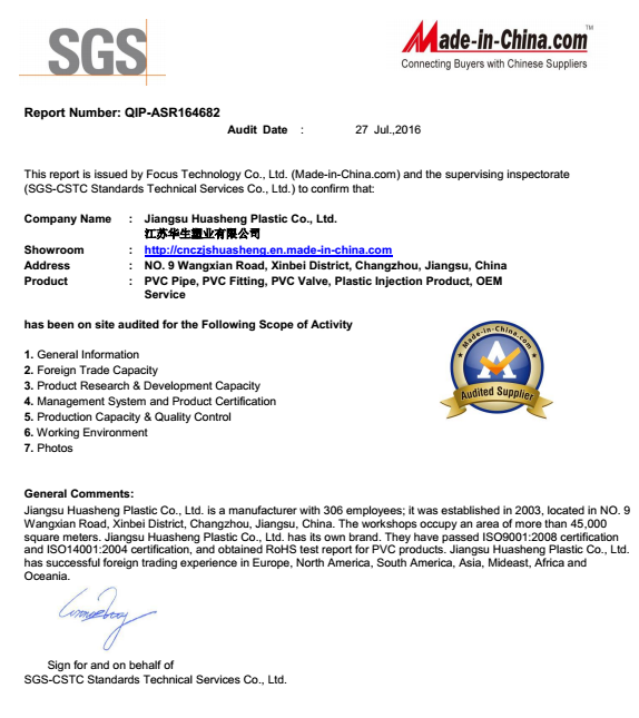 ASTM D1785 Sch40 4 Inch PVC Pipe